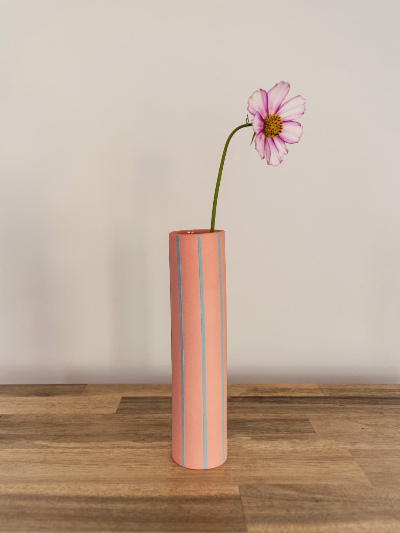 Striped Stem Vase, Siena Pink
