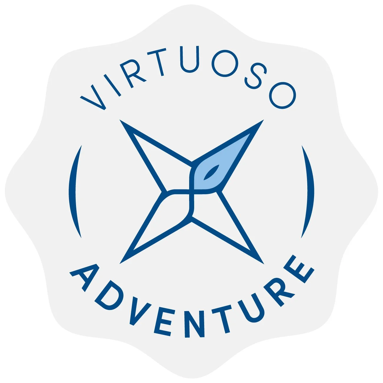 A logo featuring a four-pointed star and a compass with the words "Virtuoso" above and "Adventure" below in a circular arrangement. Hannah Clemente of Clemente Travels is a Virtuoso Adventure member.