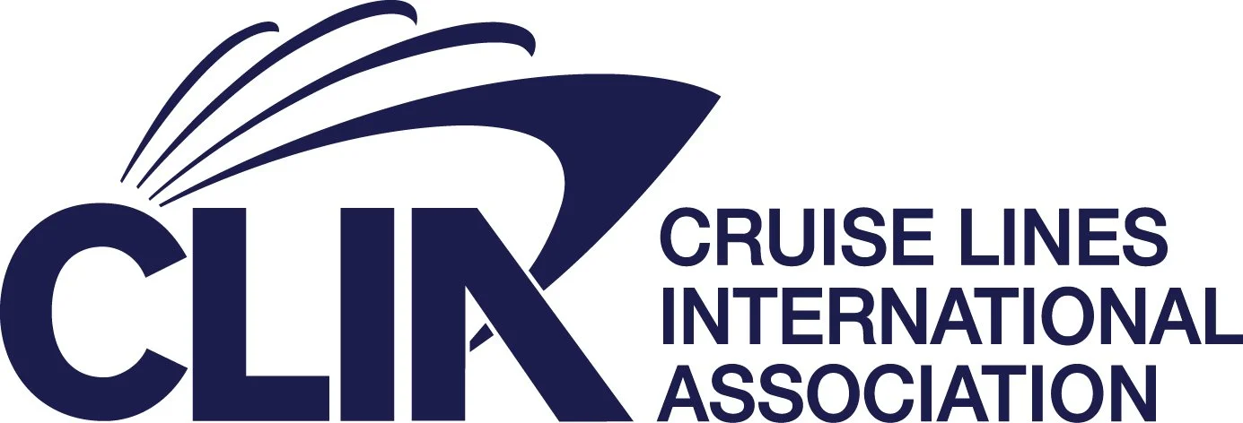 Logo of the Cruise Lines International Association featuring stylized waves and bold text. Hannah Clemente Travels is a member of the Cruise Lines International Association