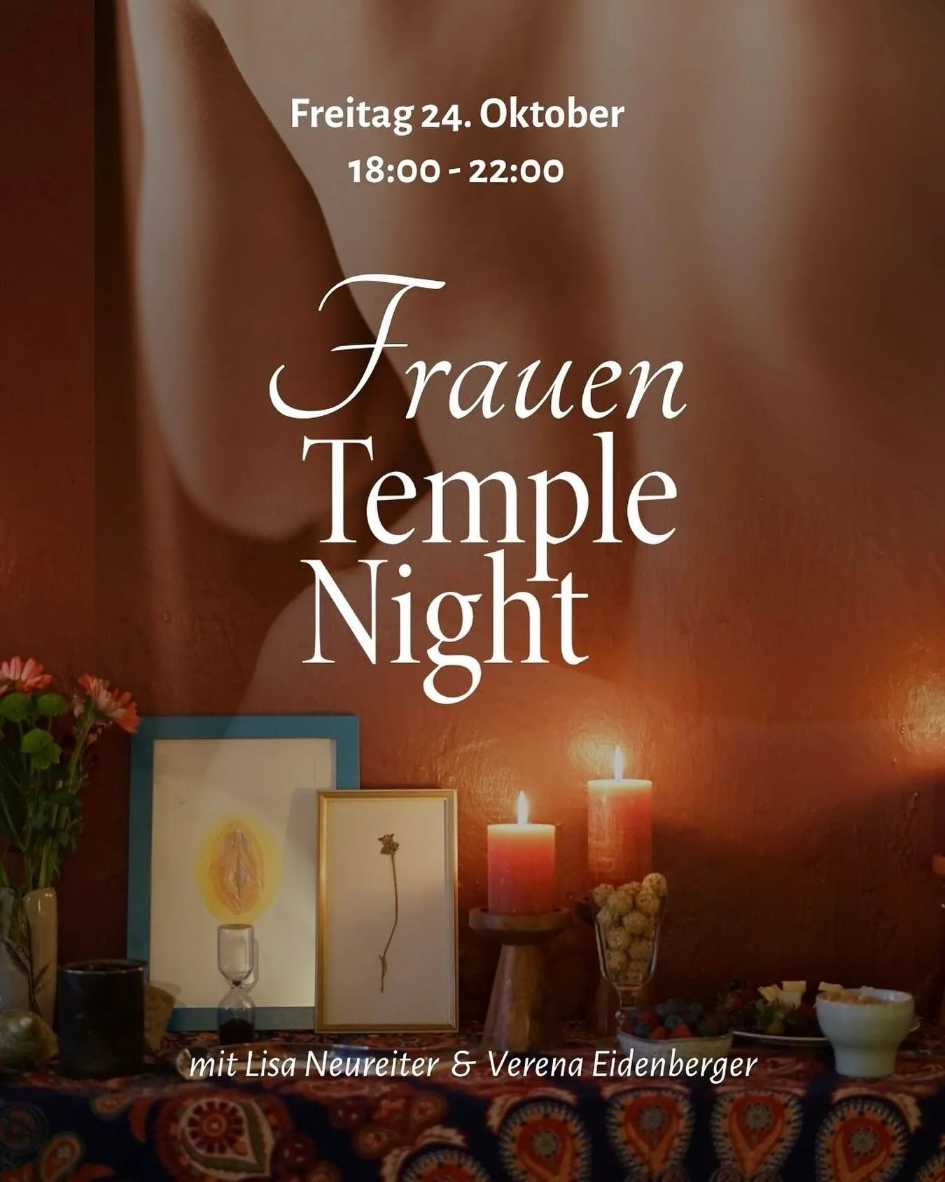 ✨ Frauentempel &ndash; Verbundenheit, Lebendigkeit &amp; Lebenslust ✨

📅 Freitag, 24. Oktober | 18:00&ndash;22:00
📍 Feel Free Yoga Studio, Graz

Stell dir einen Raum vor, in dem du nichts leisten musst.
Einen Abend, an dem du dich fallen lassen, de