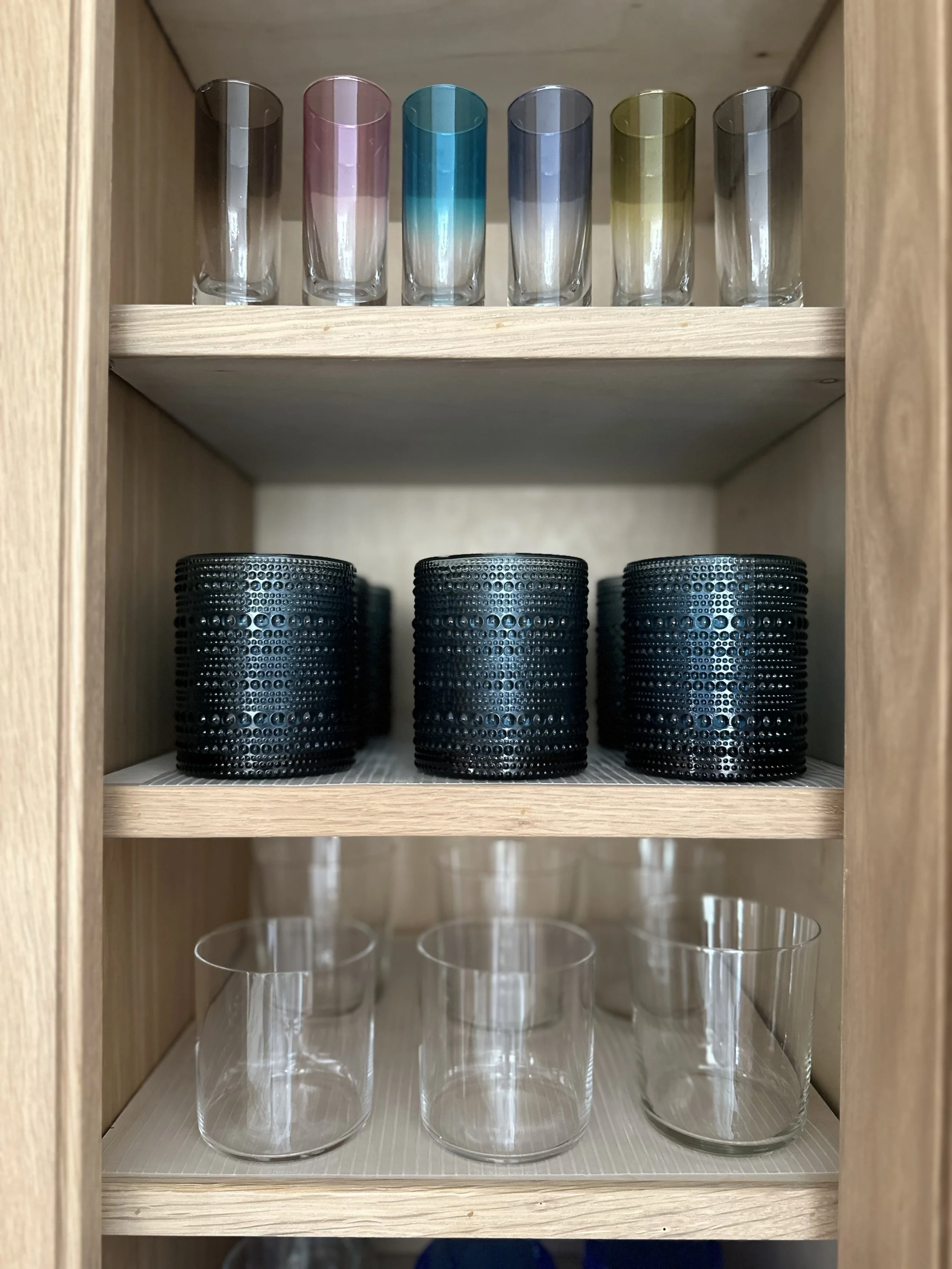 drinking glasses from williams sonoma and crate and barrel
