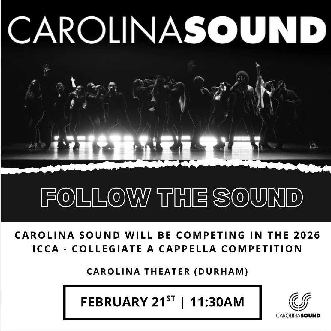 Hey guys, it&rsquo;s not too late to grab tickets to see Carolina Sound at the regional ICCA a cappella competition this Saturday morning at 11:30 AM @ the Carolina Theatre in Durham