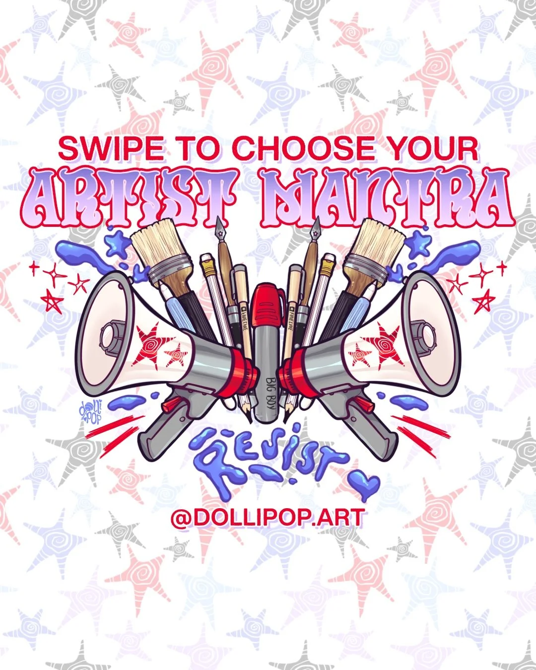 Choose your artist mantra! ➡️🫟🖊️🎨🗣️
I came up with six different mantras for being an artist in today&rsquo;s era. Remember that your art can change minds, educate, and inspire! Creating is important and anyone can do it!!! 💖✨
I&rsquo;m using my
