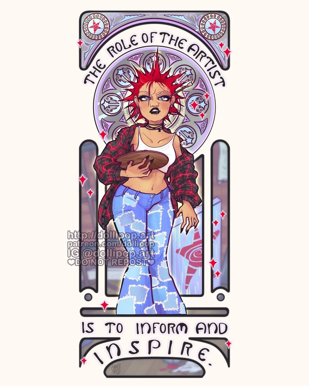 Grit Nouveau Girl 💖✨🫟 Another #alphonsemucha redraw!!! Do you know which piece I used for reference? 👀
#digitaldraws #punkgirls #womeninarts #stylizeddrawing
