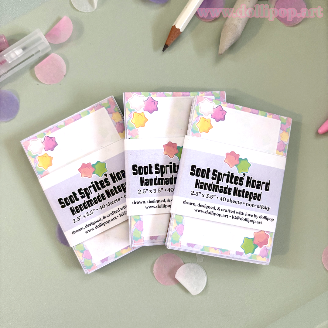 "Soot Sprite's Hoard" Handmade Notepad