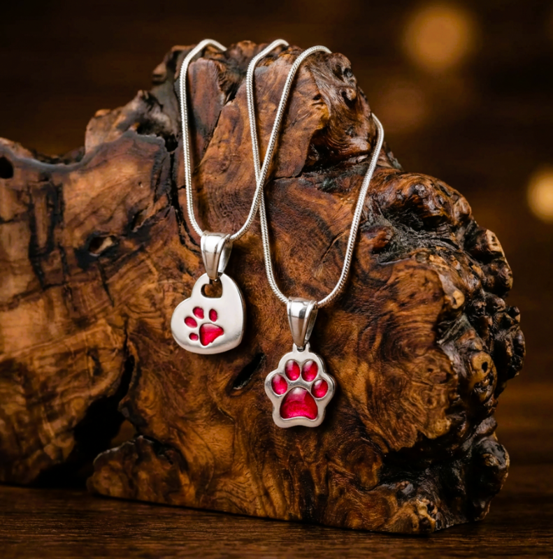 Memorial Ashes Pet Paw Pendant