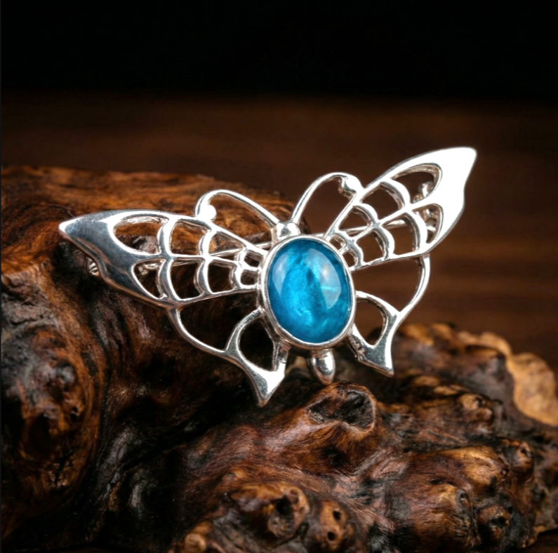 Memorial Ashes, 925 Sterling Silver Butterfly Brooch Pin