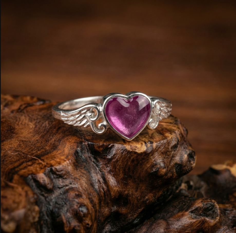 Memorial Ashes 925 Sterling Silver Heart Ring
