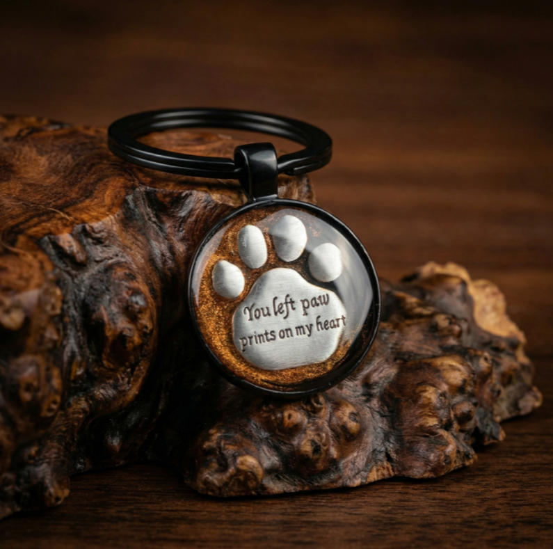 Memorial Ashes Pet Paw Keyring