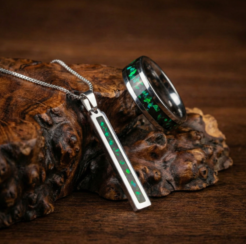 Ring & Necklace Pendant Memorial Set