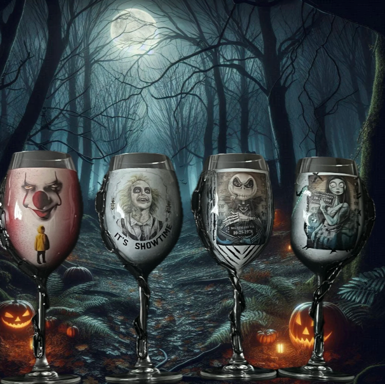 Horror 3D Wine Glass