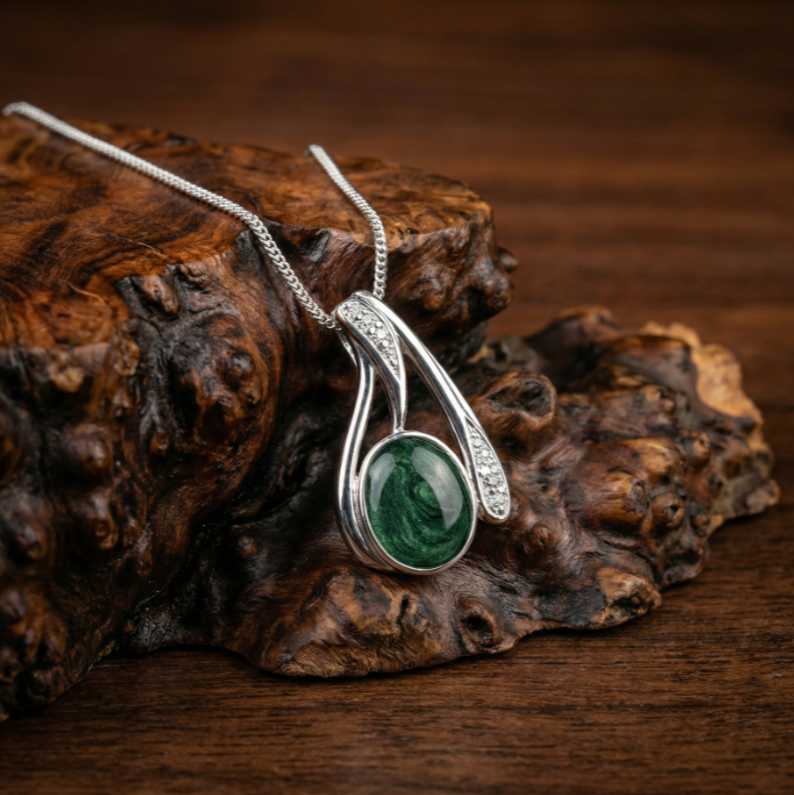 Memorial Ashes, 925 Sterling Silver Pendant & Chain