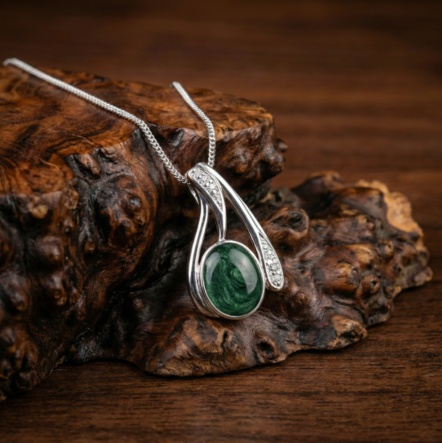 Memorial Ashes, 925 Sterling Silver Pendant & Chain