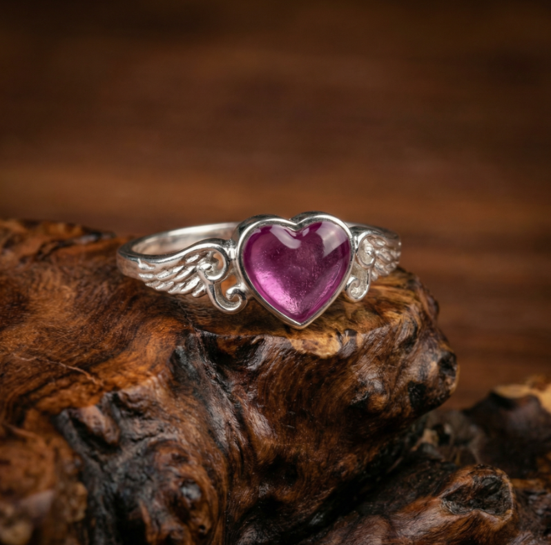 Memorial Ashes 925 Sterling Silver Heart Ring