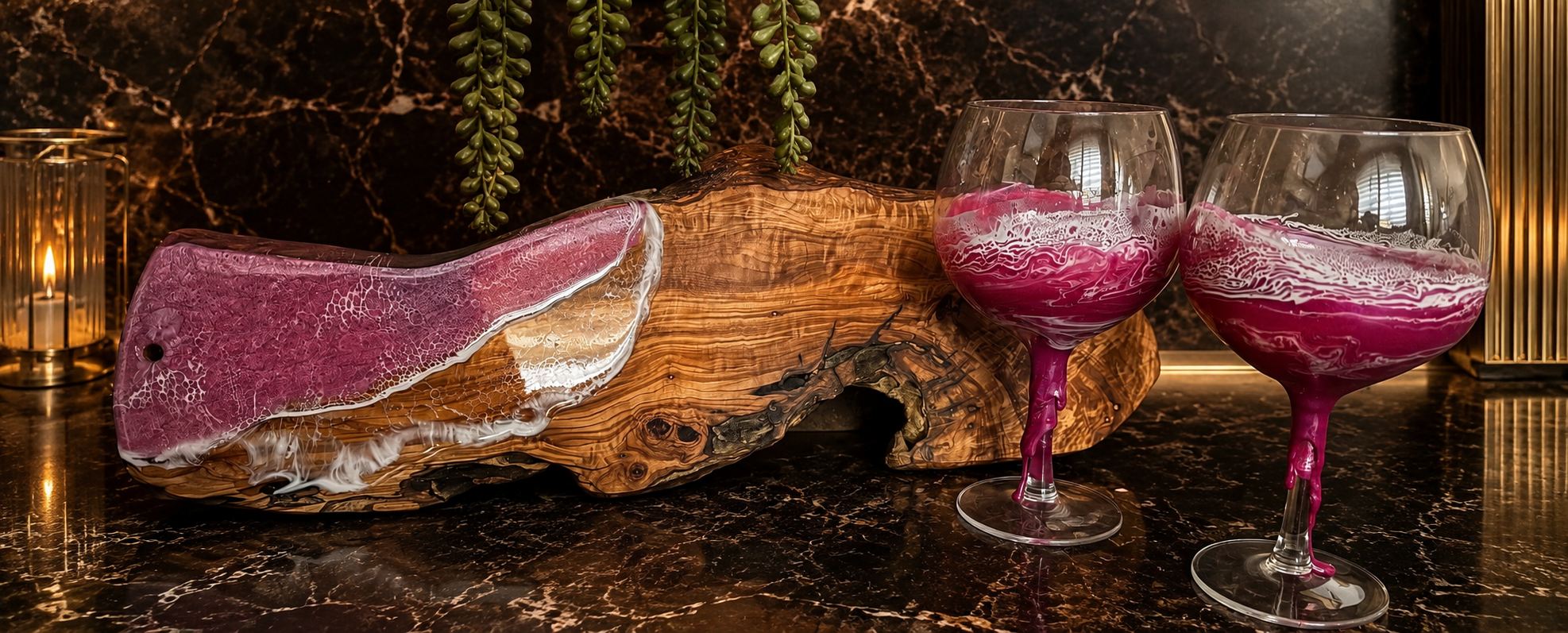 Charcuterie Board And Gin Glass Set