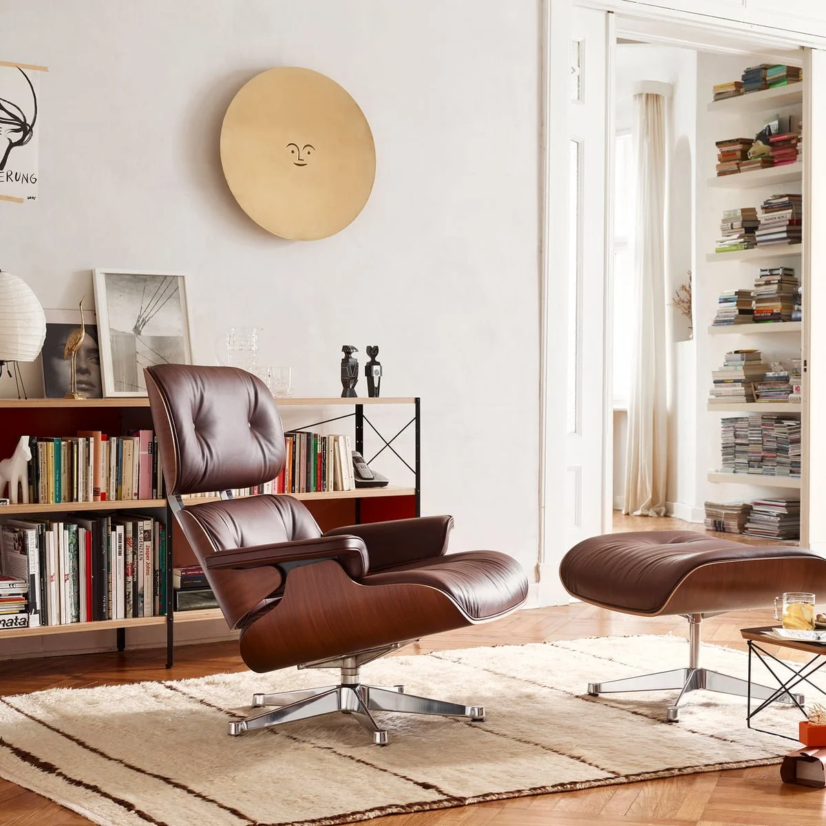 Mid-Century Inspiration in Modern Furniture: Our Design Philosophy 4 Vitra Lounge Chair Ottoman Occasional Table LTR Eames Plastic Armchair RAR Metal Wall Relief Sun Wiggle Stool Cat Dog Ambiente