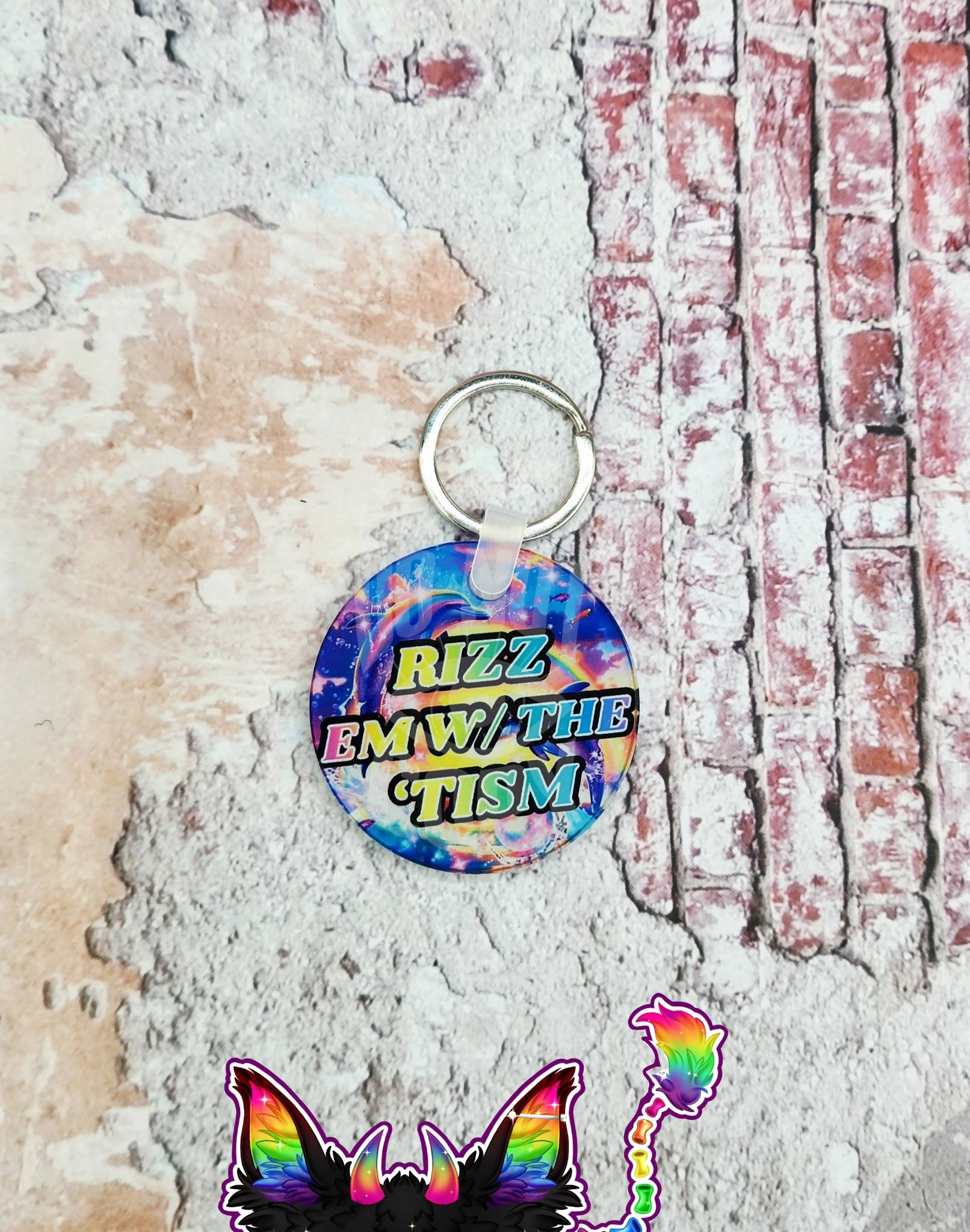 Rizz 'em w/ the 'Tism Acrylic Keychain