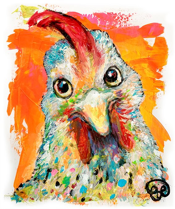 Claudia Letulé+16 Künstler "Rund um's Huhn" Juni 2024