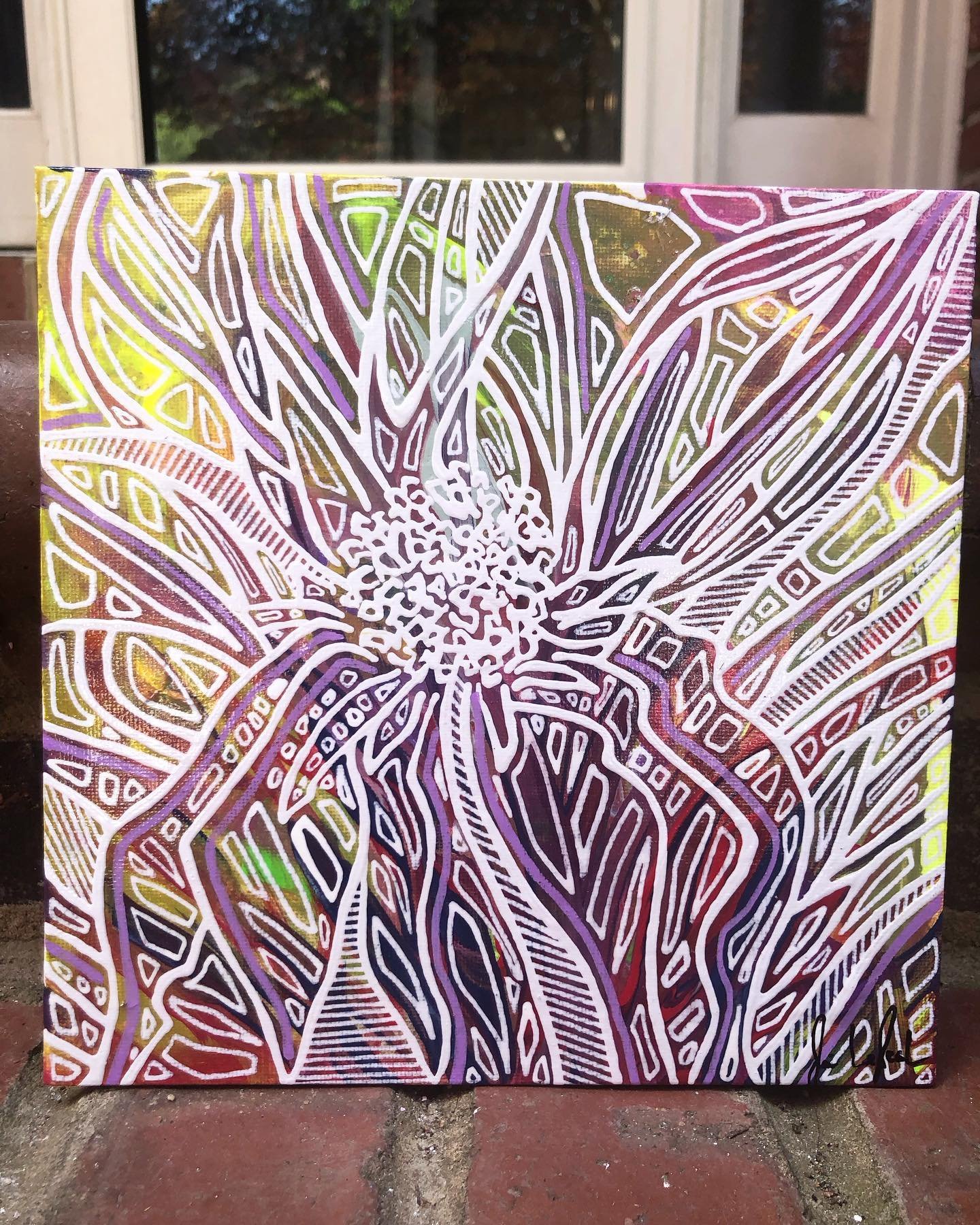 &ldquo;Fractal Flower&rdquo;
8x8

Fun little piece. Flowers are probably the only &ldquo;real&rdquo; thing I can draw that doesn&rsquo;t make me cringe 😊 

#jamielejealpaintings #abstract #abstractart #abstractartist #abstractartwork #abstractpainti