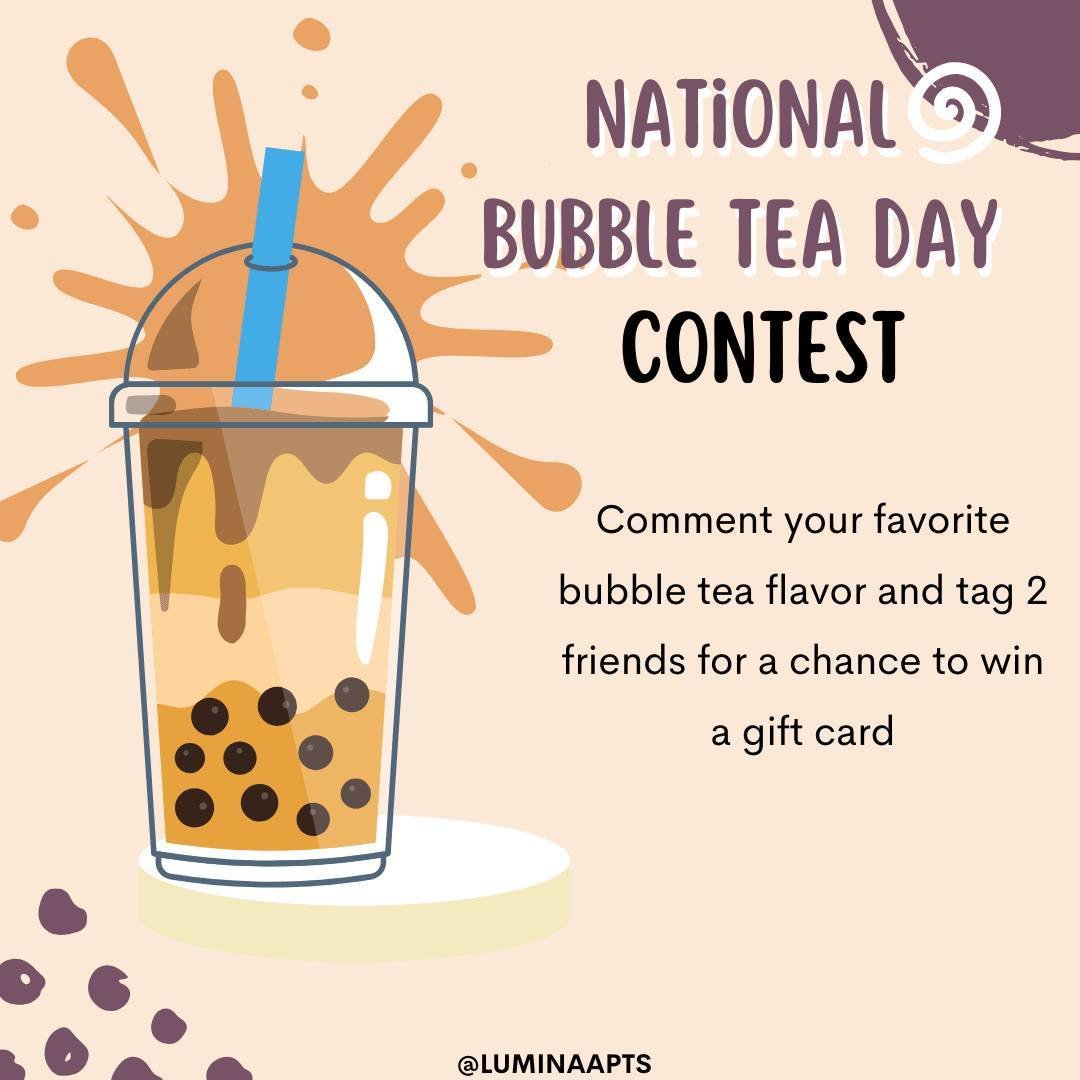 Happy National Bubble Tea Day! Comment your favorite bubble tea flavor and tag 2 friends for a chance to win a gift card
