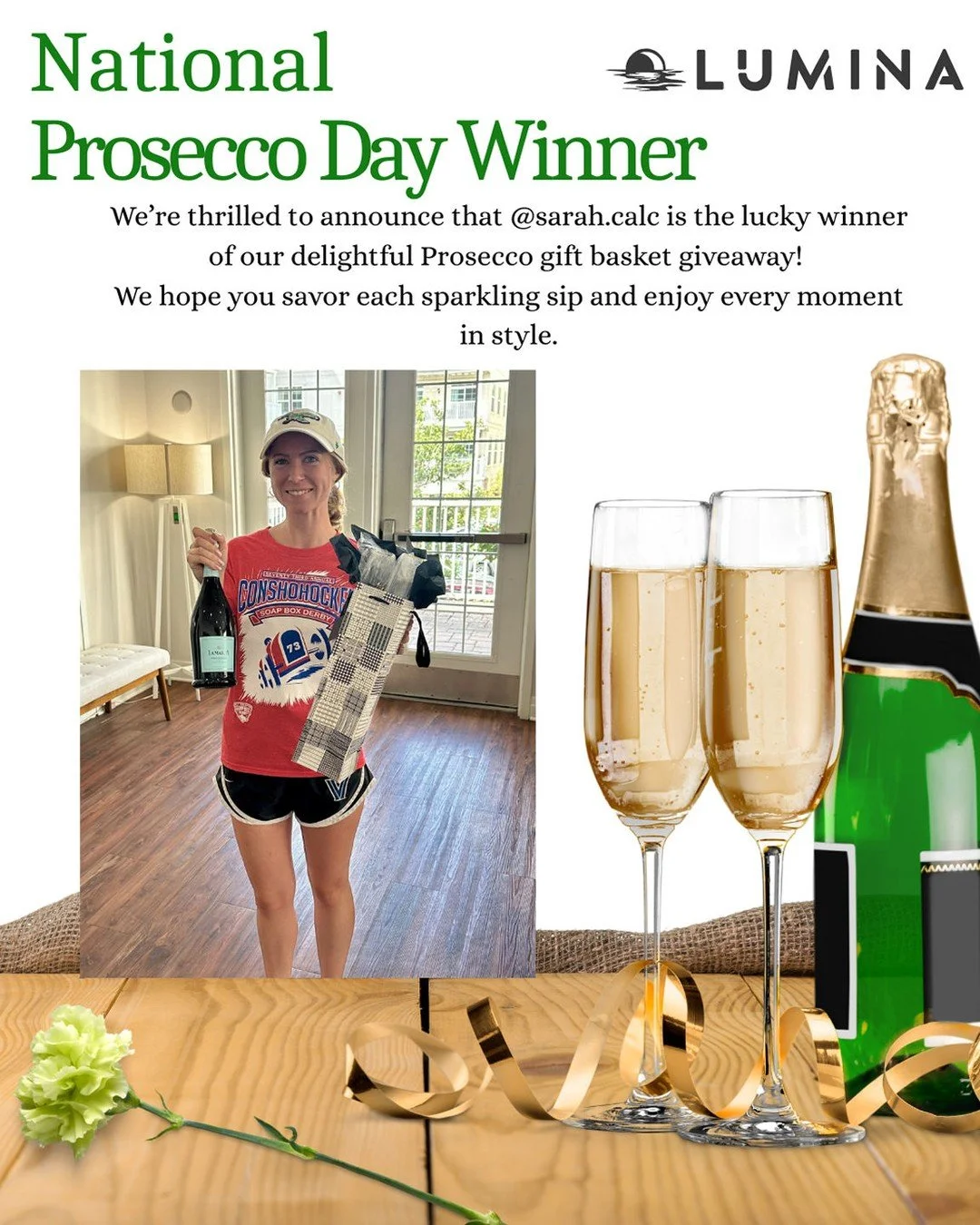 Congrats @sarah.calc! Time to pop the bubbly and celebrate in style! Keep an eye out for more exciting chances to win fabulous prizes and celebrate with us in the future!
