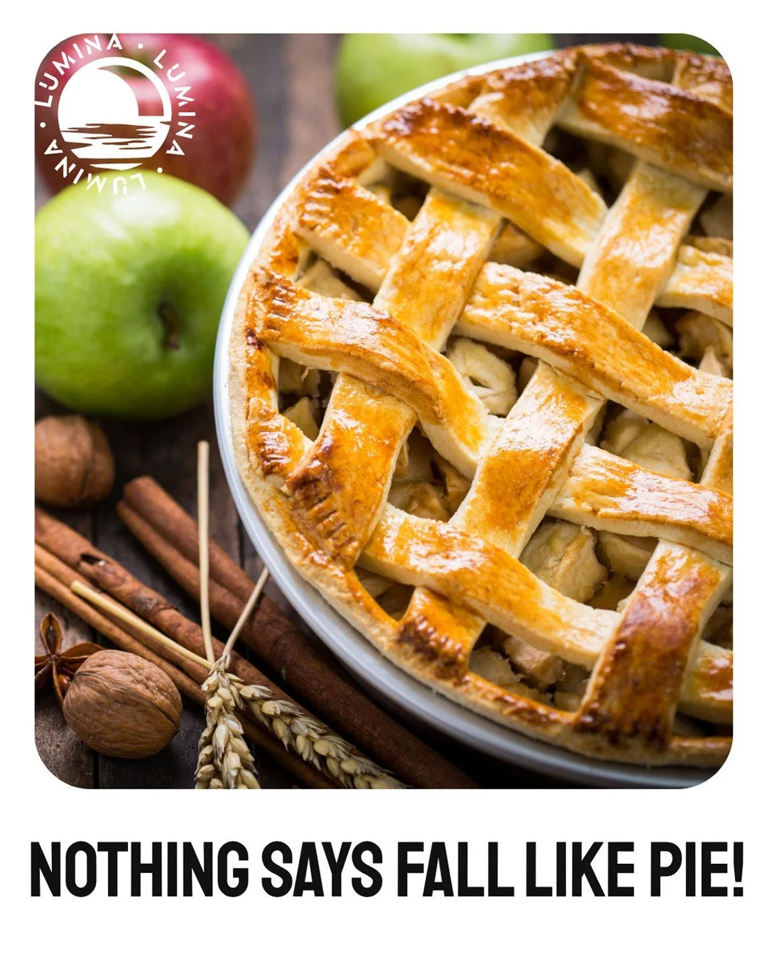 Join us in the Clubhouse on Thursday, October 2nd, for our Fall Pie Event. Swing by and grab a slice! While supplies last in our Clubhouse from 10 AM to 2 PM #LuminaLiving #PieParty #FallVibes