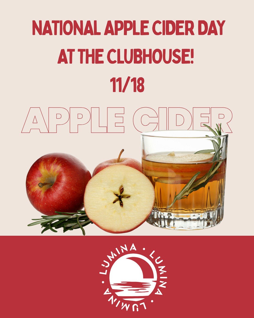 Join us on 11/18 from 11 AM &ndash; 5 PM in the clubhouse for hot &amp; cold apple cider, plus a cozy toppings and snack bar featuring ginger snaps and more! Swing by and enjoy a fall treat while supplies last!