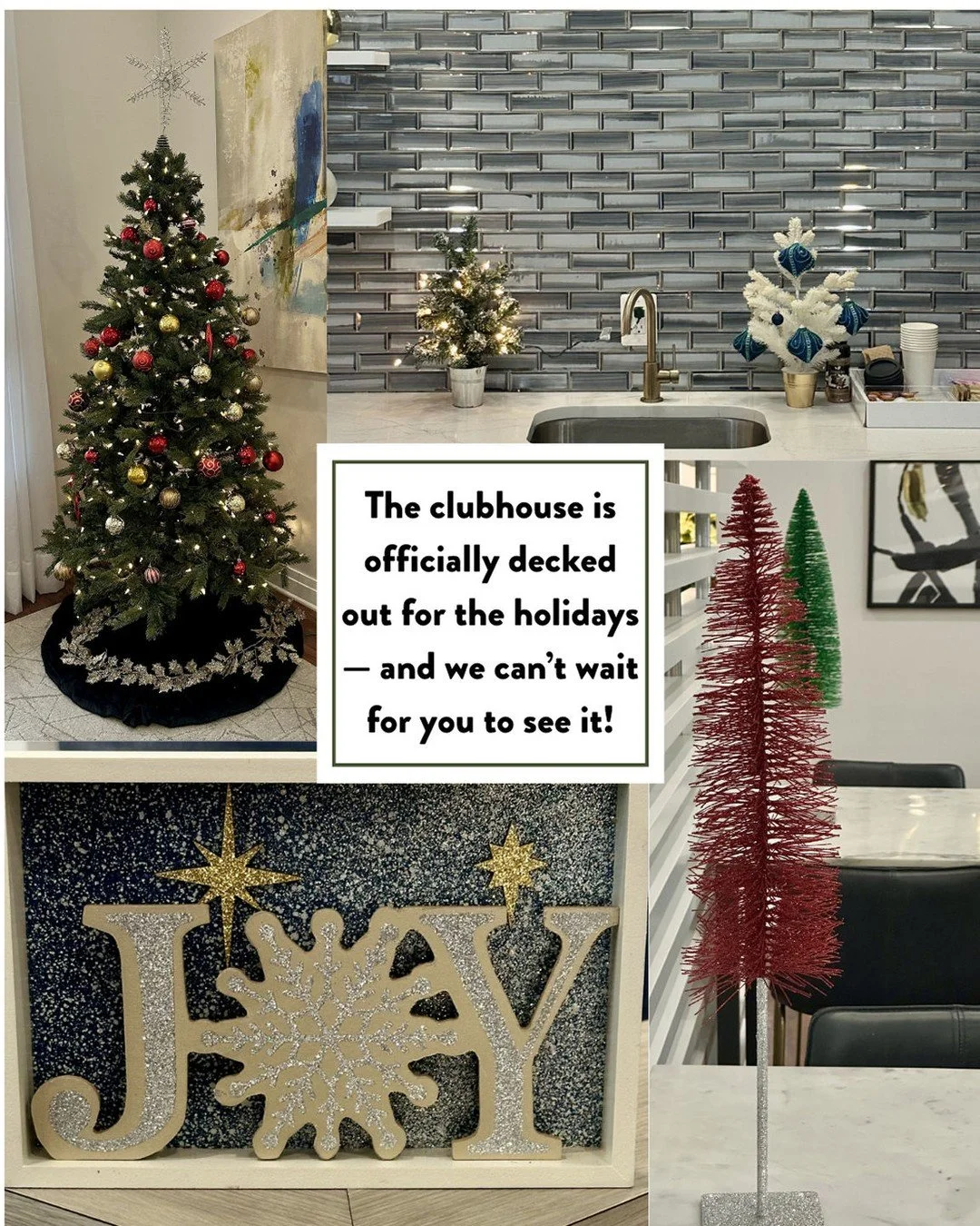 Stop by anytime to check out the Christmas d&eacute;cor, snap a photo, and enjoy the cozy holiday vibes at Lumina. Happy Holidays, Lumina! #LuminaLiving #HolidaySeason #DeckTheHalls