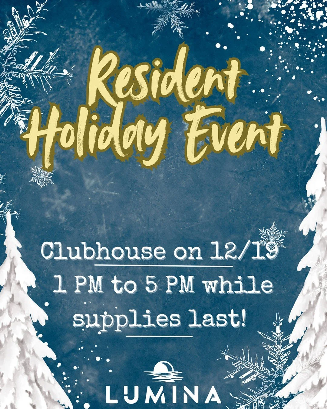 We're spreading some holiday cheer in the Clubhouse! Stop by and enjoy a Primo Hoagie Tray and Chick-fil-A Tray! Grab a bite, say hello, and celebrate the season with your neighbors! #LuminaLiving #ResidentEvent #HolidayCheers