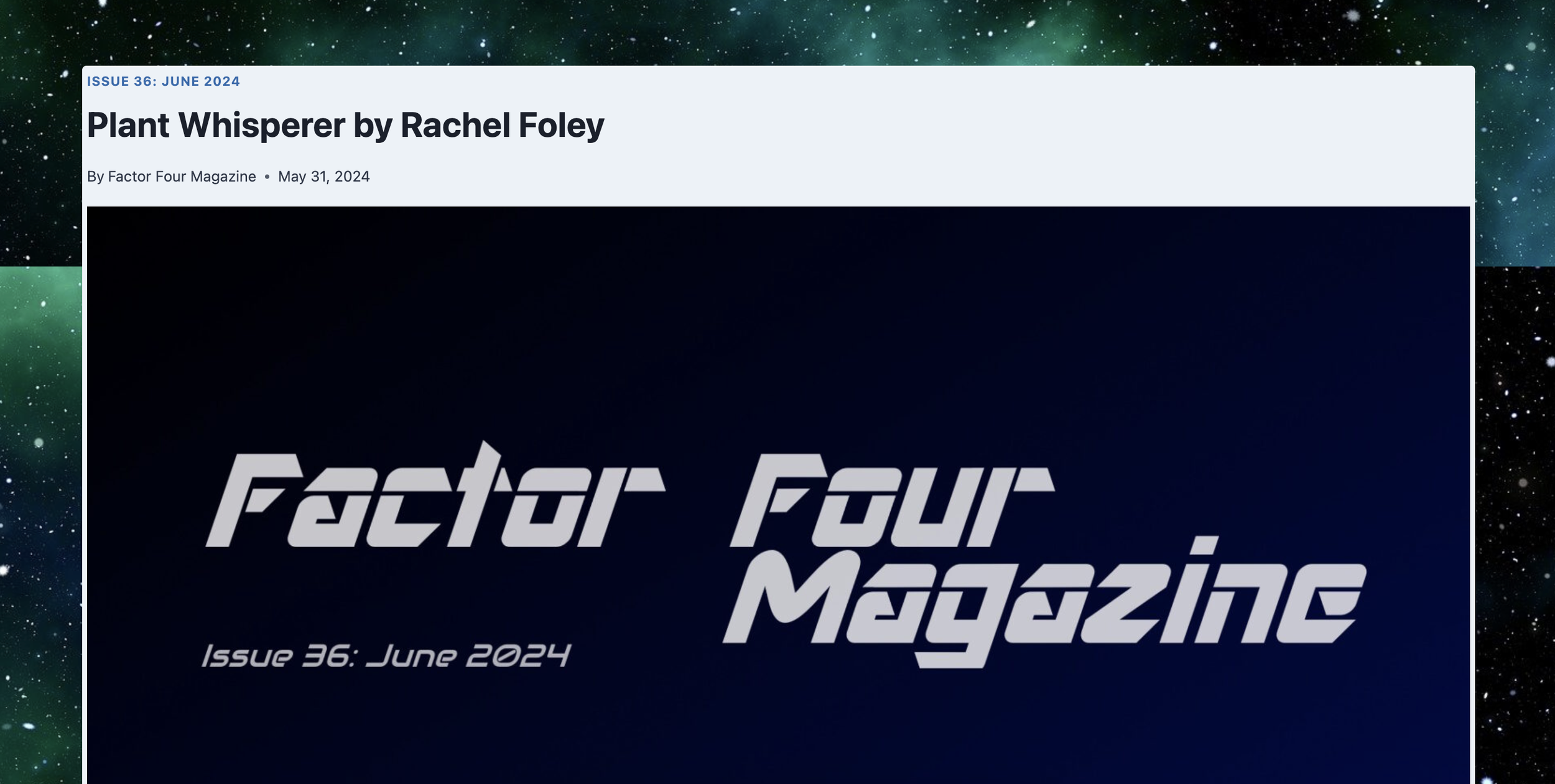 Screenshot of Factor Four Magazine