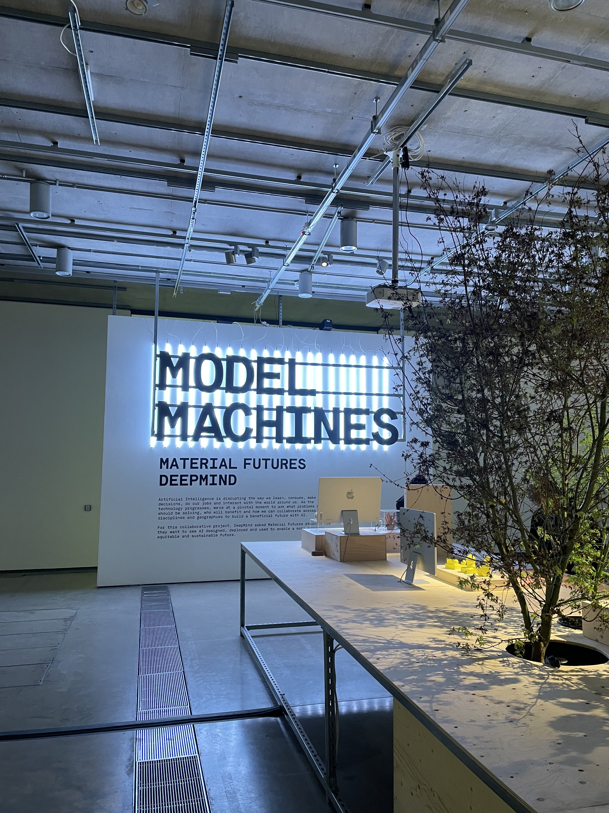 A photo of the exhibition wall of Model Machines