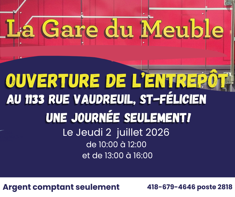Ouverture de l'entrepôt de la Gare du Meuble!