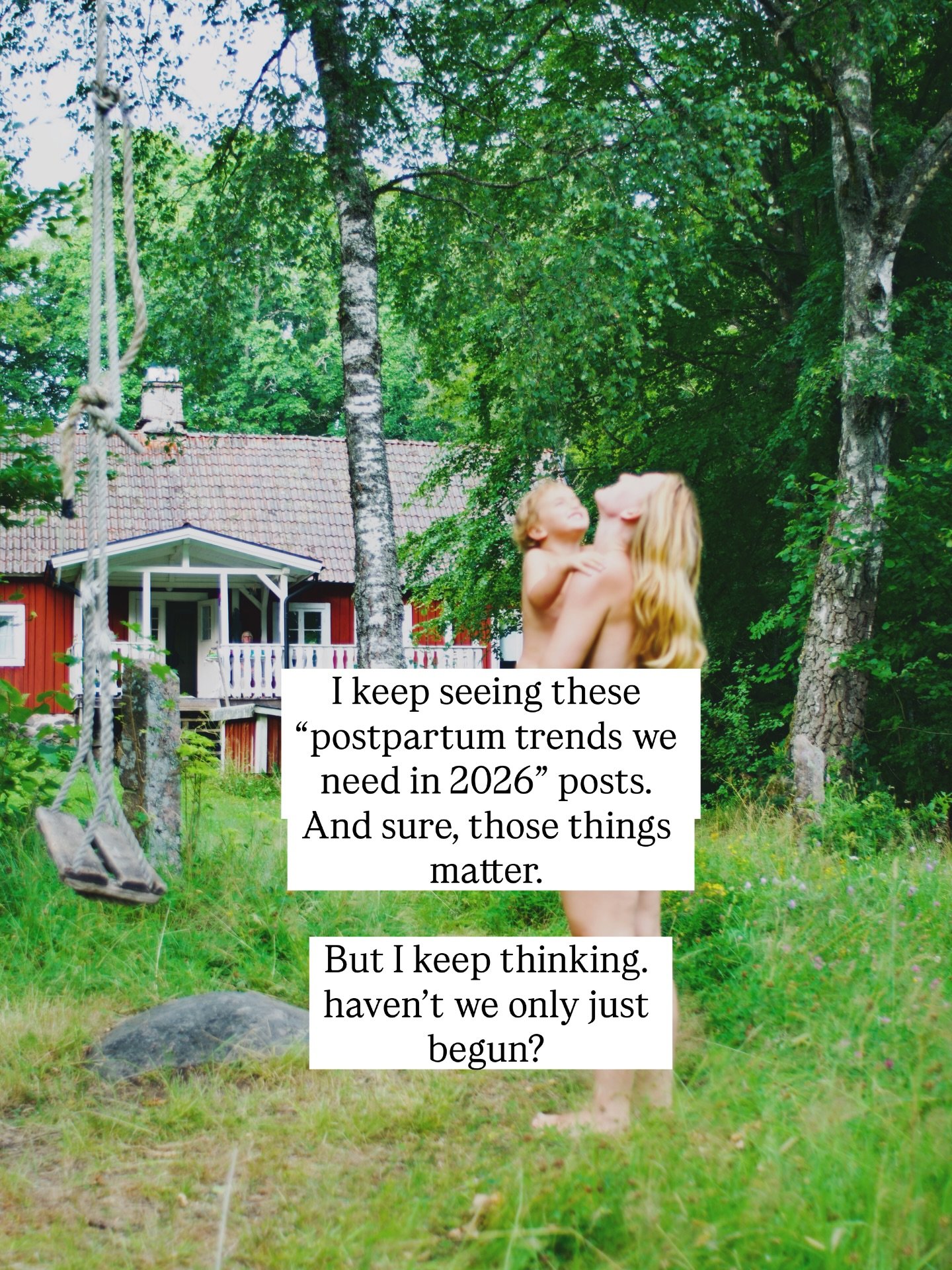 Some thoughts on this &ldquo;postpartum trends&rdquo; trend I see in my feed. Don&rsquo;t really feel like we should call foundational human care &ldquo;trends&rdquo; but ok.
We&rsquo;ve come far just to even talk about topics like this, but we still