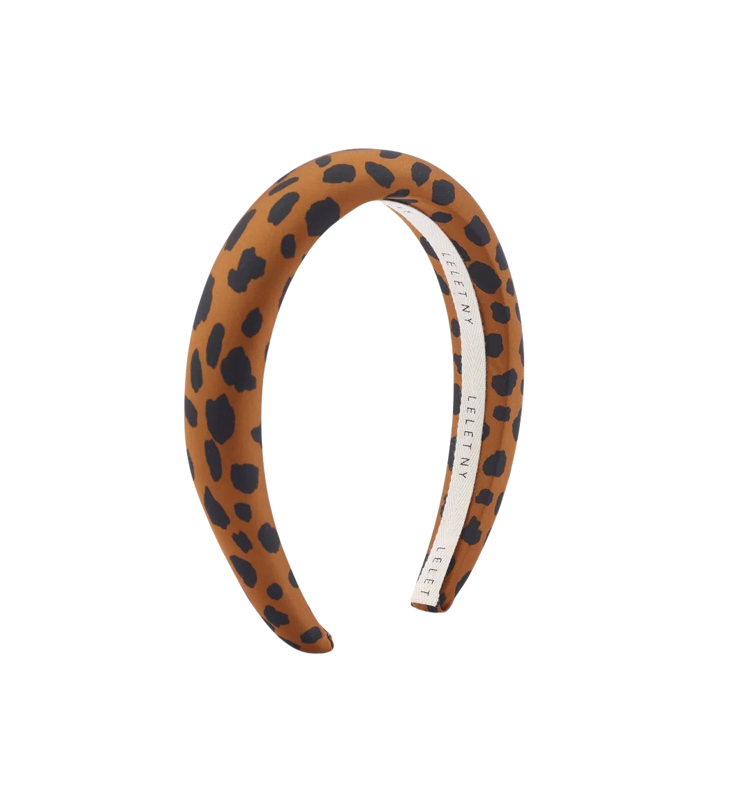 Greer Leopard Silk Padded Headband