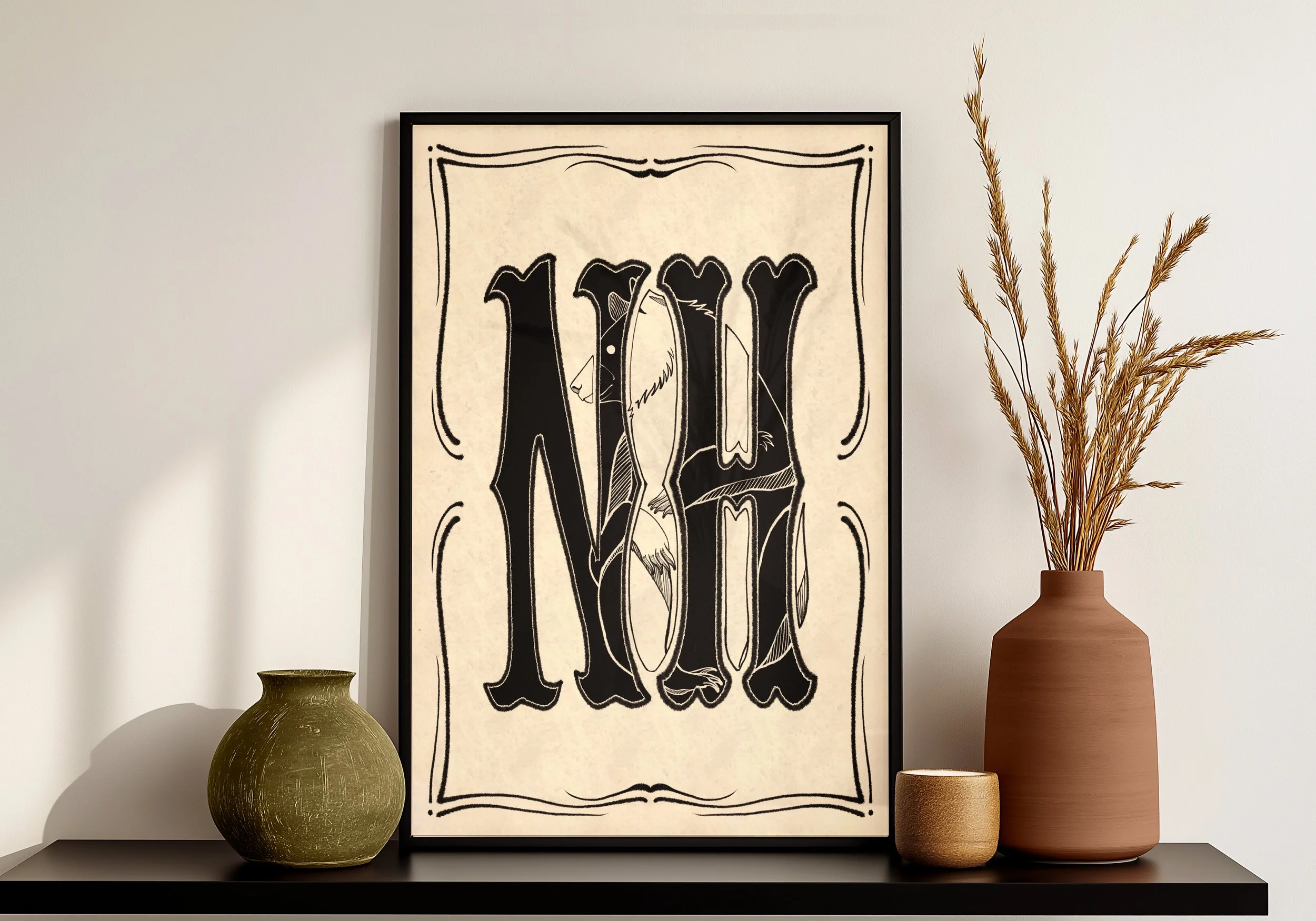 New Hampshire - Typography - Large Letters