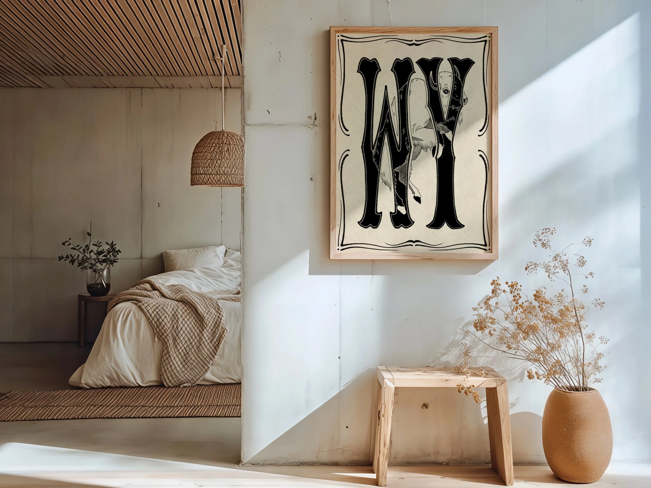 Wyoming - Typography - Large Letters