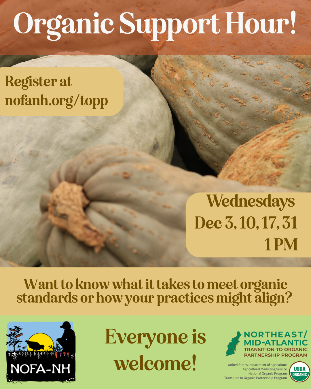 Organic Support Hour - Weekly, Online 