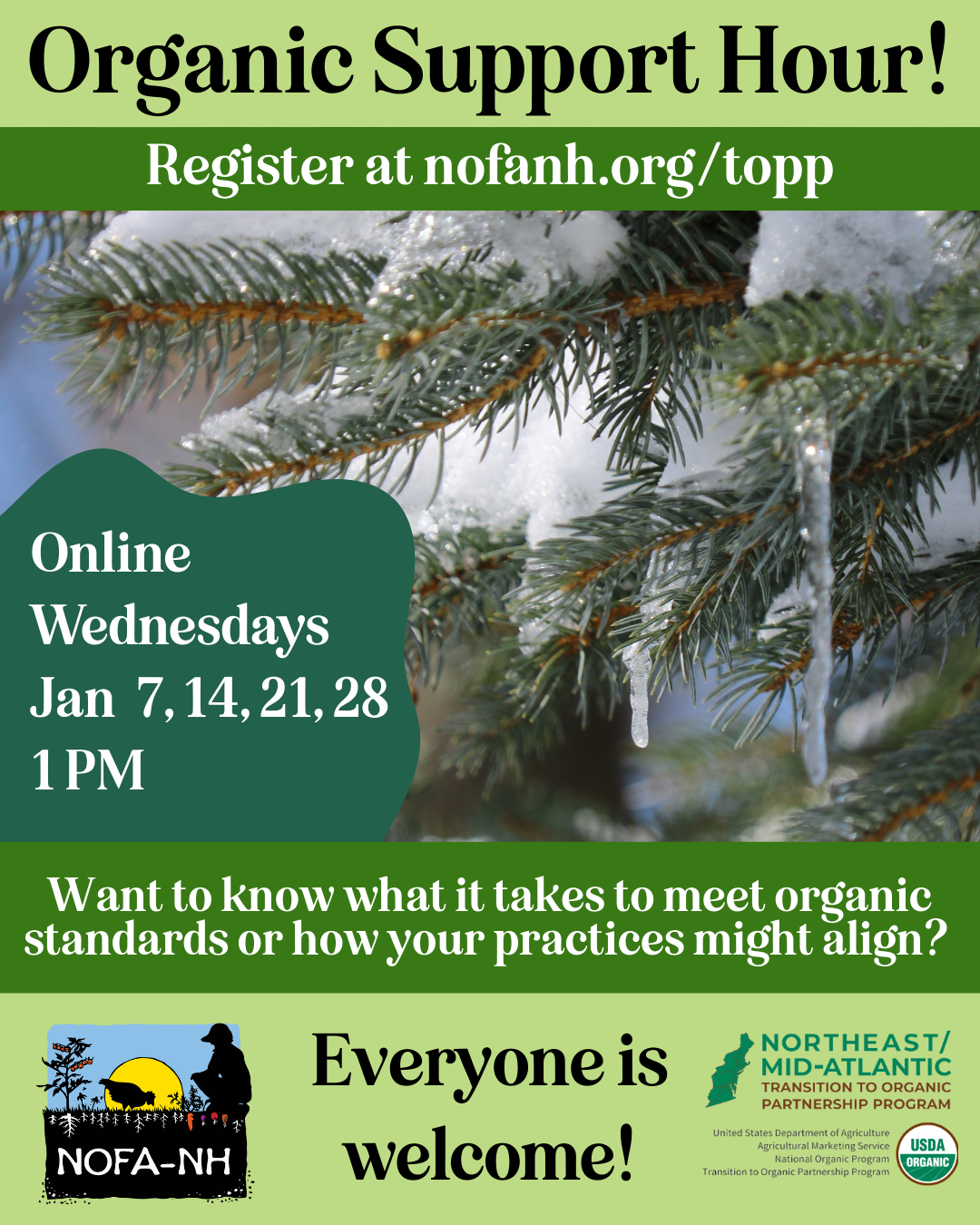 Organic Support Hour - Weekly, Online 