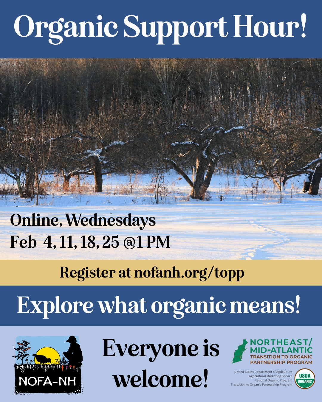 Organic Support Hour - Weekly, Online