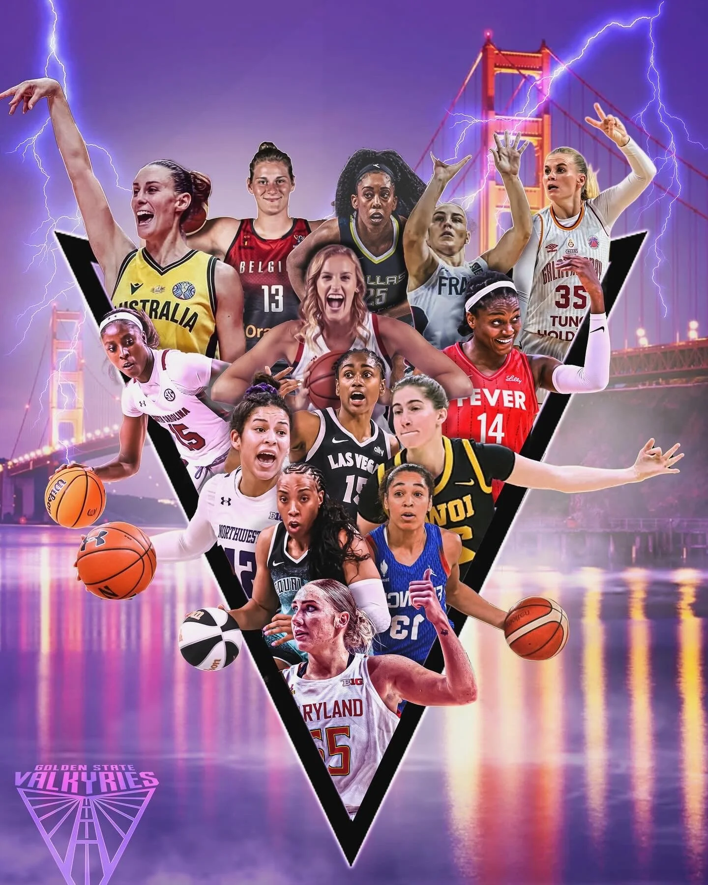 Early Golden State Valkyries team composite