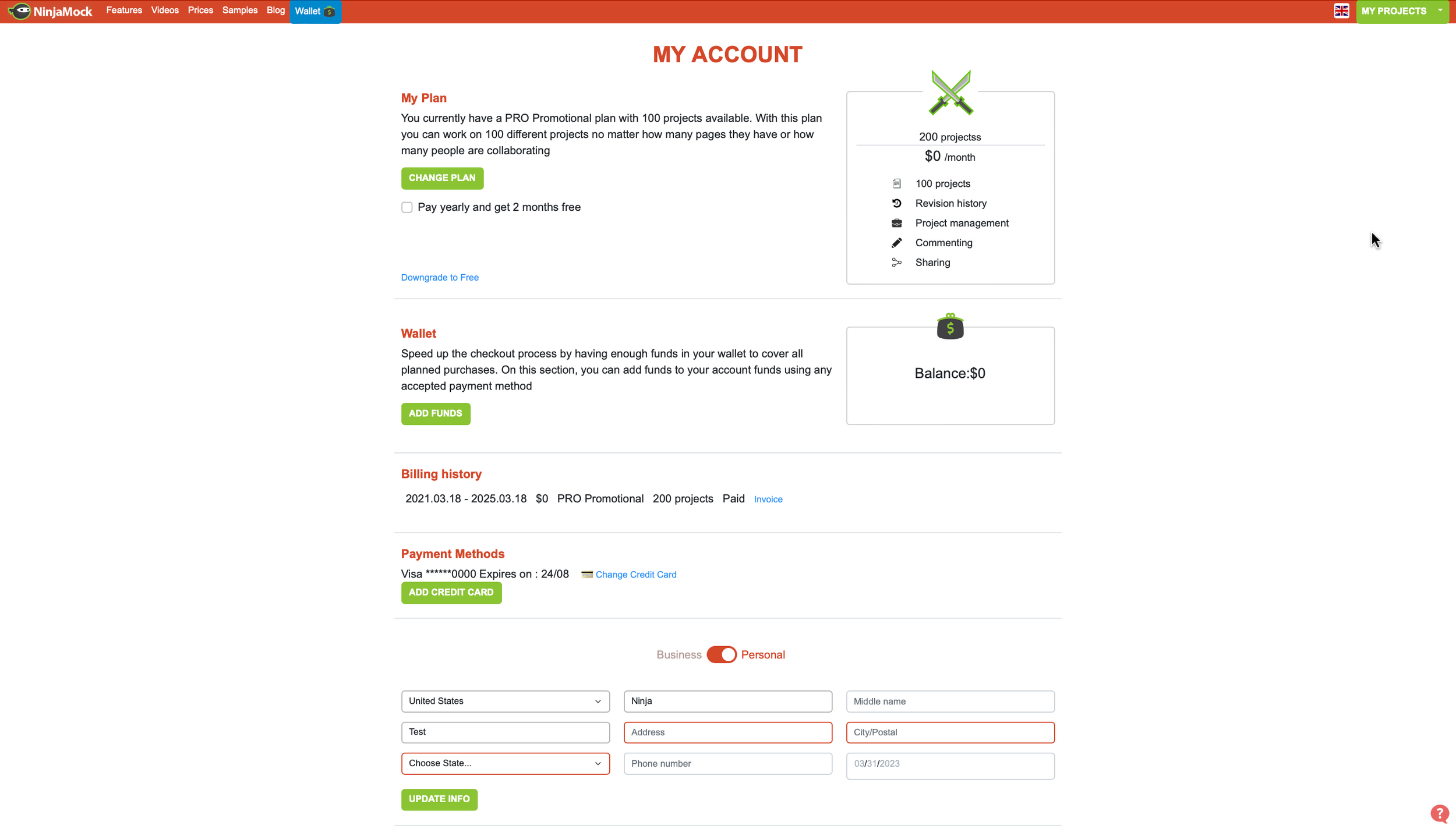 Original Account Settings:
The account settings doesn't make what plan is currently active clear but encourages users to upgrade. Users report this seems suspicious and they began to loose trust in the site. 