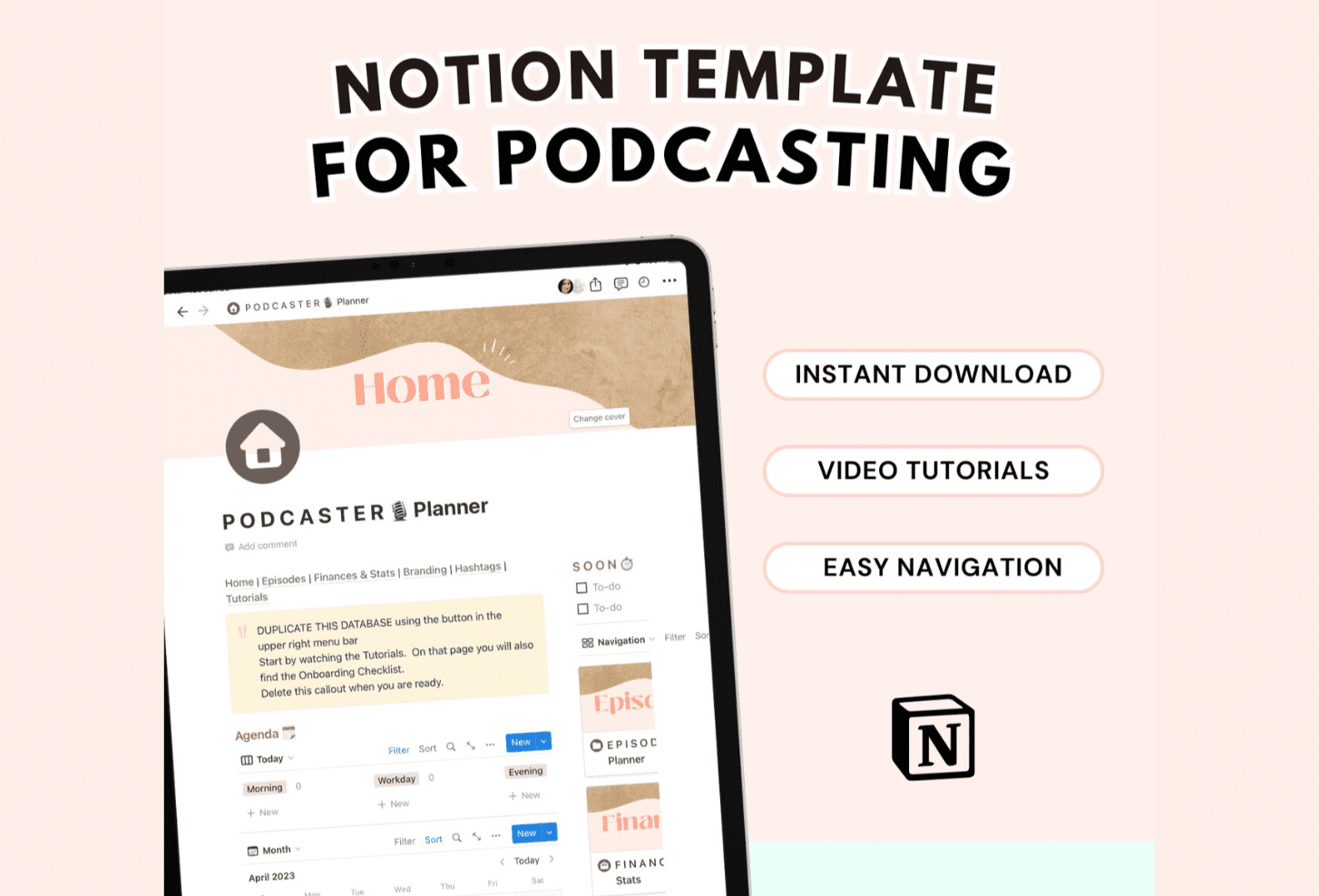 Notion template to keep you organized by TheTemplateBaristas