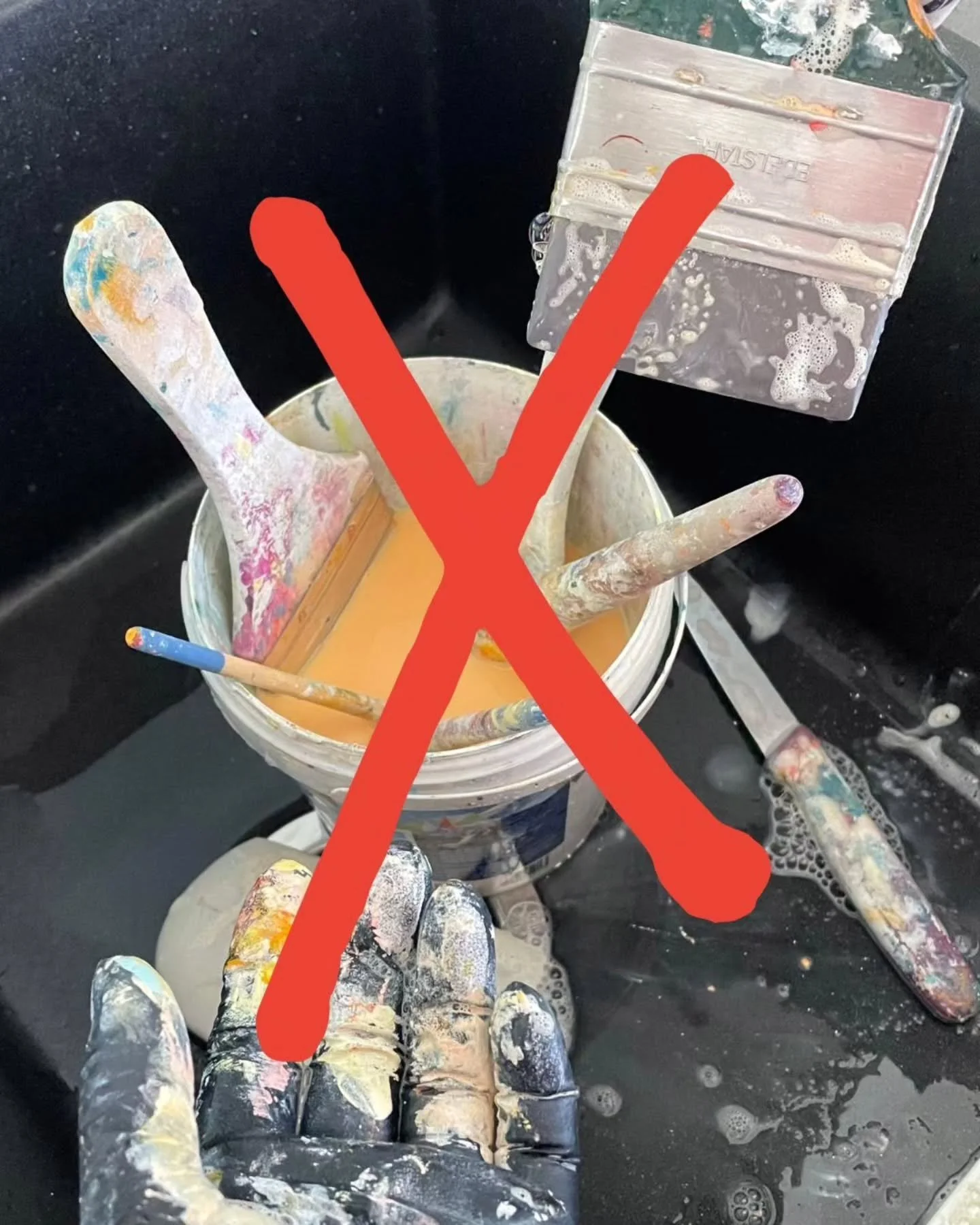 Ever look at your jar of murky paint water and think, &ldquo;where does this even go?&rdquo; 👀🎨
Dirty paint water &ne; harmless. 💧
It&rsquo;s full of microplastics &mdash; but there&rsquo;s an easy way to fix that. 👀✨

I&rsquo;ve been recycling m