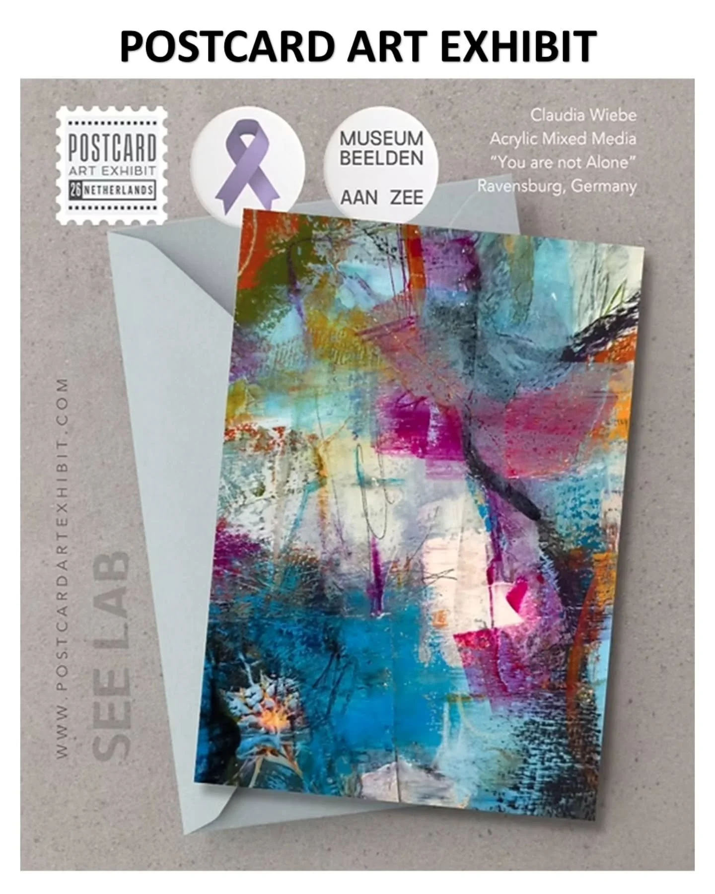 One small artwork among 1,000 postcards from 52 countries. 💜

I&rsquo;m grateful to have been part of this year&rsquo;s International Postcard Art Exhibit&mdash;not only because it supports such an important cause, but because it creates meaningful 