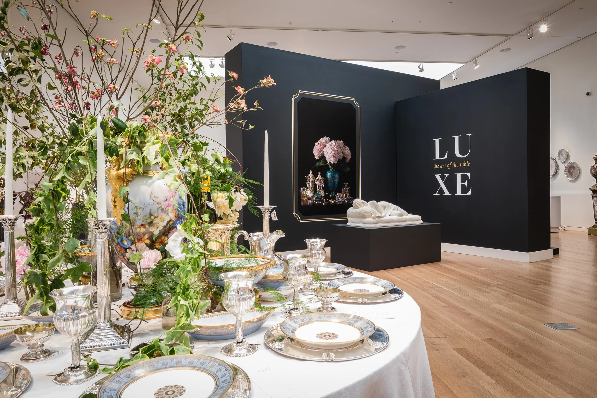 Paulette Tavormina for Sotheby’s — Still life from LUXE: The Art of the Table, capturing elegant tableware and florals in her signature Old Master style for the Sotheby’s 10th floor gallery exhibition.
