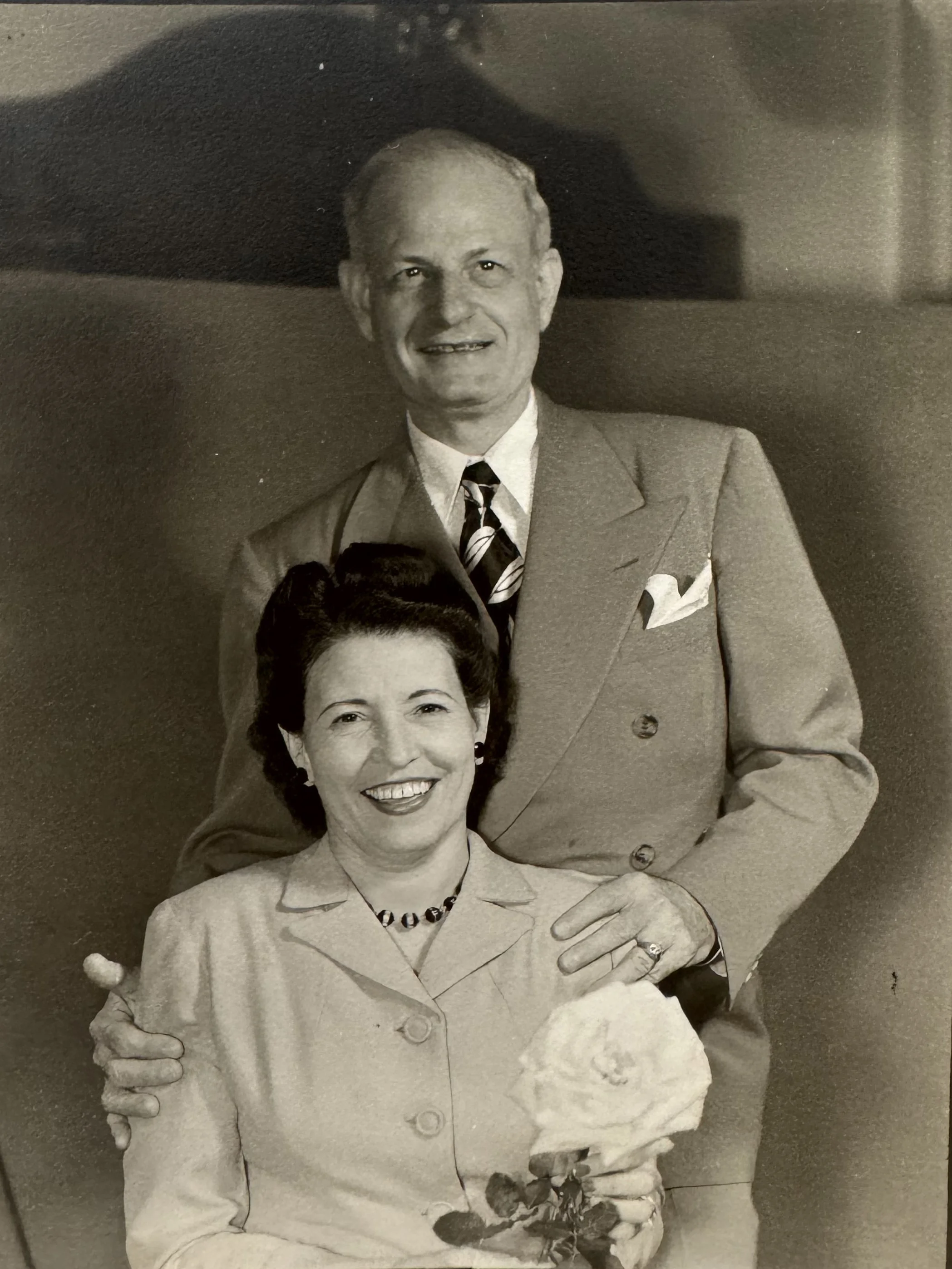 My grandparents with their blue ribbon rose!
