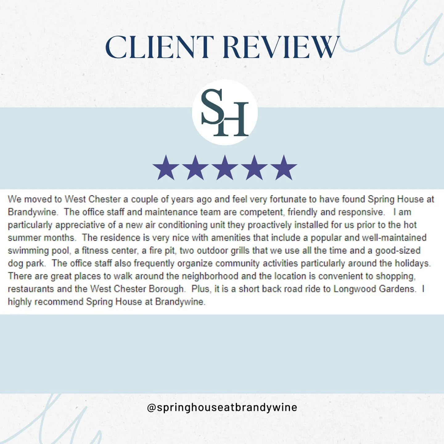 We love our residents!

#westchesterpa #clientreview #apartmentcomplex