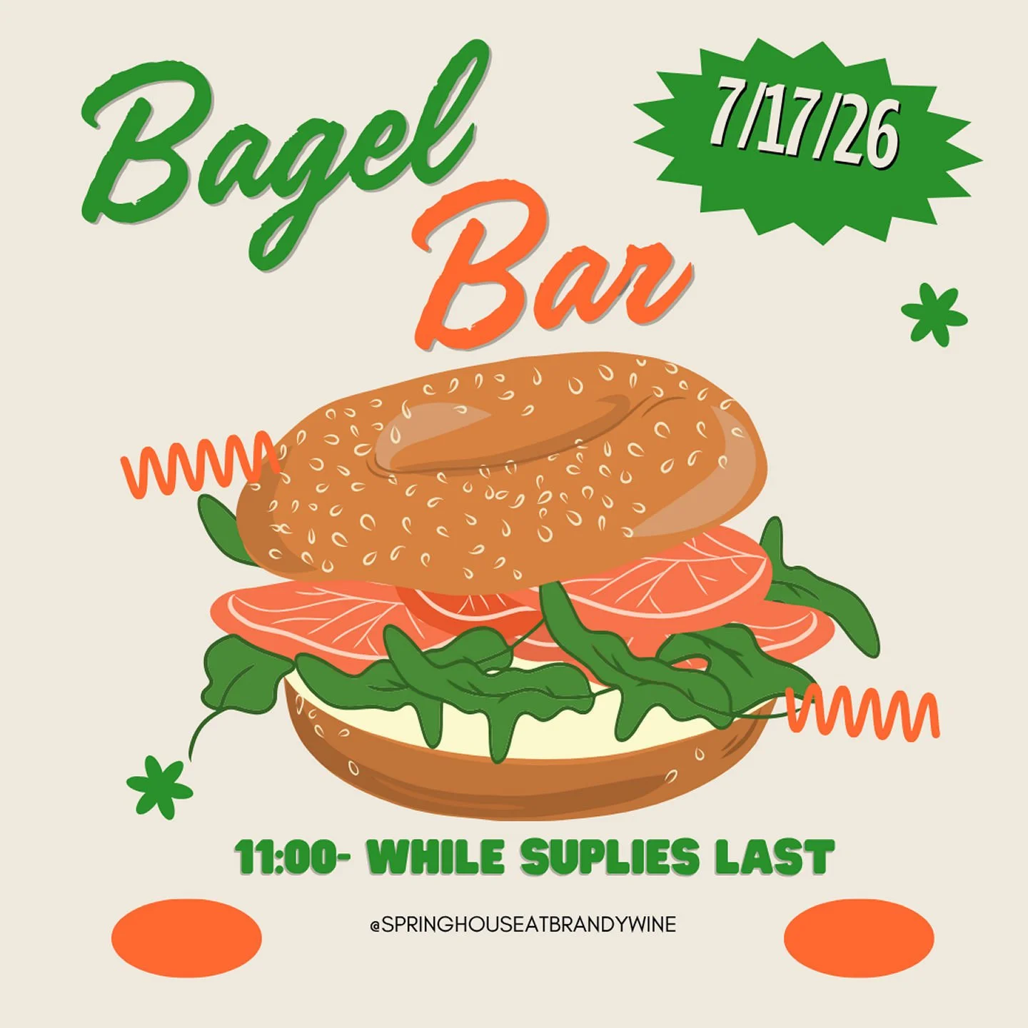 Join us tomorrow! #bagelbar #residentevent #westchesterpa