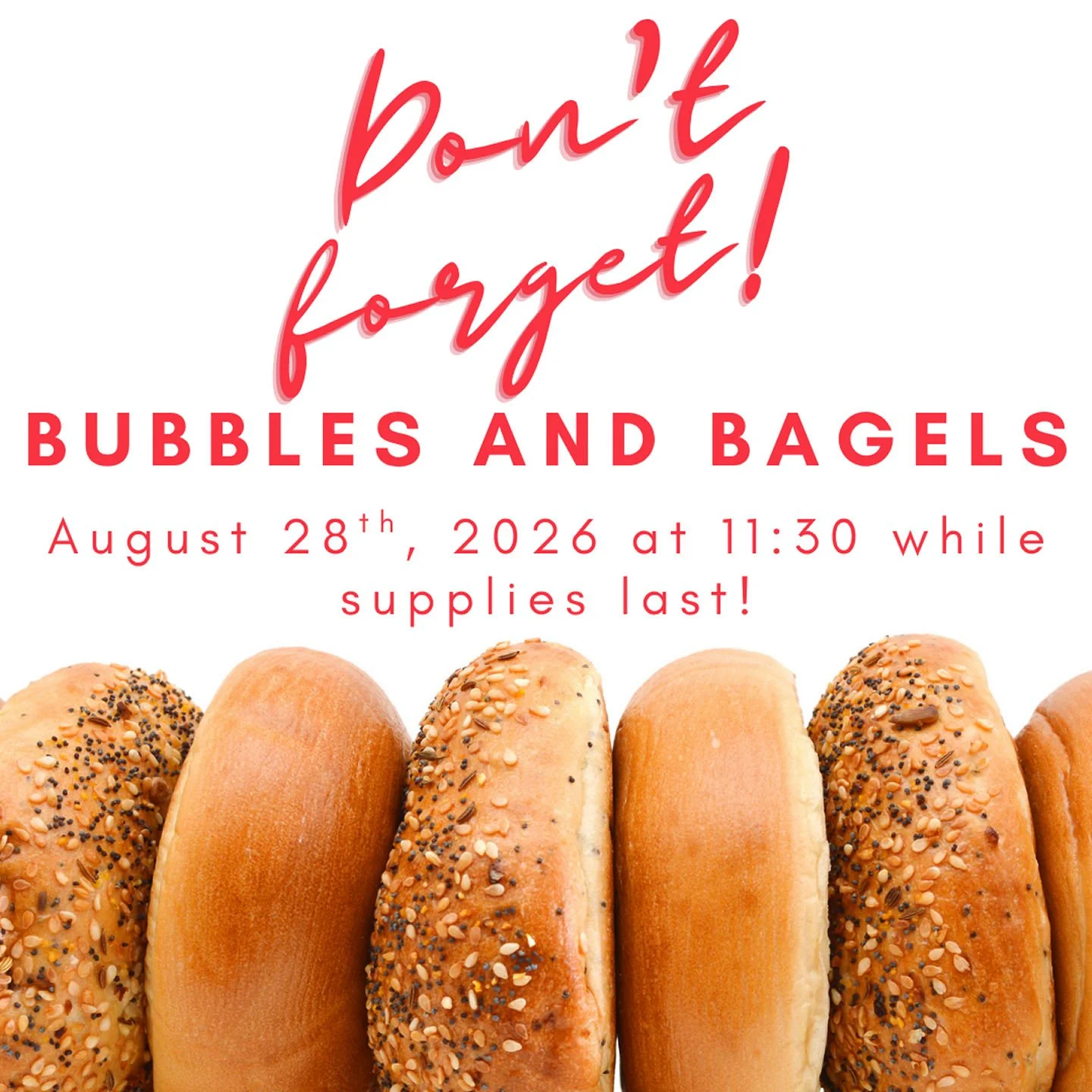 Join us for mimosas and bagels!