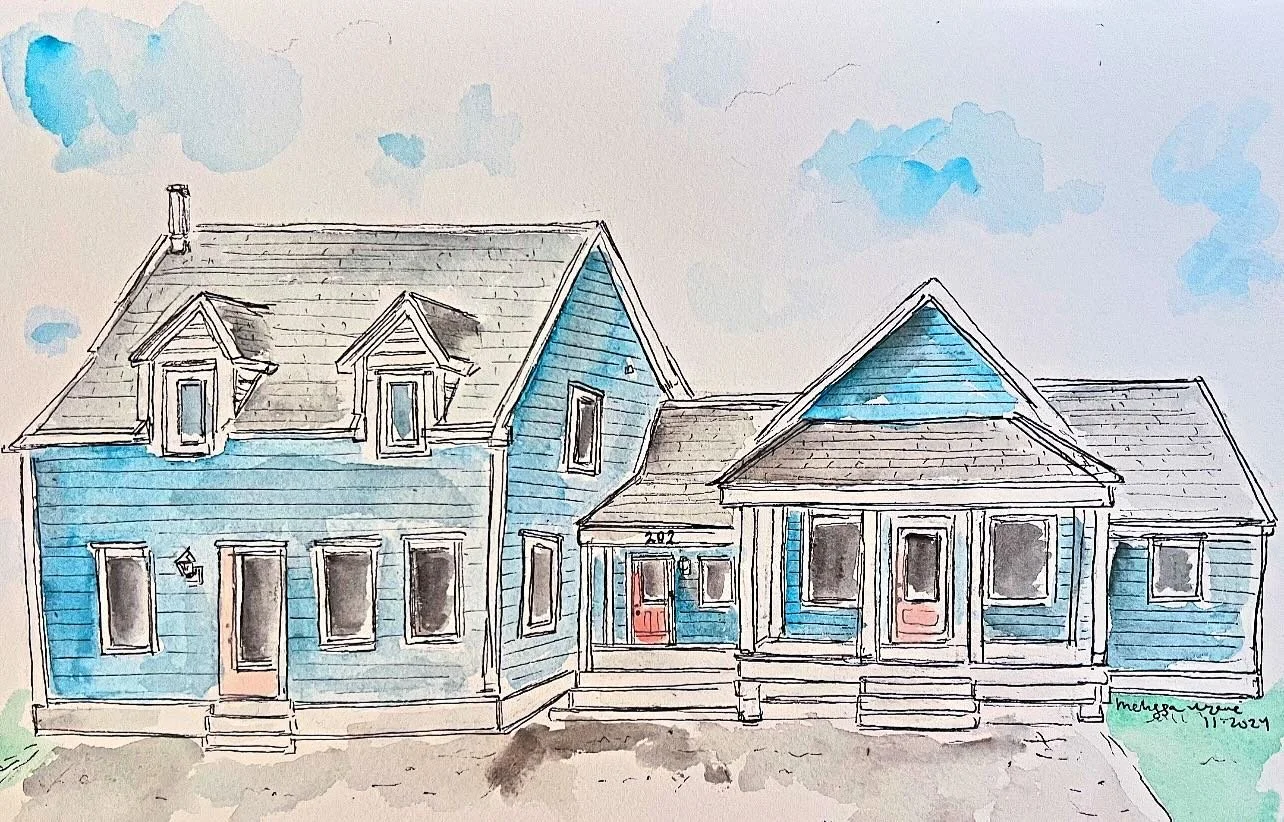 Commissioned Housewarming gift complete! 🏠
8x10, watercolor and ink on paper. 
Reference photos of homes on an angle always intimidate me, but I have to say I&rsquo;m very pleased with the outcome!